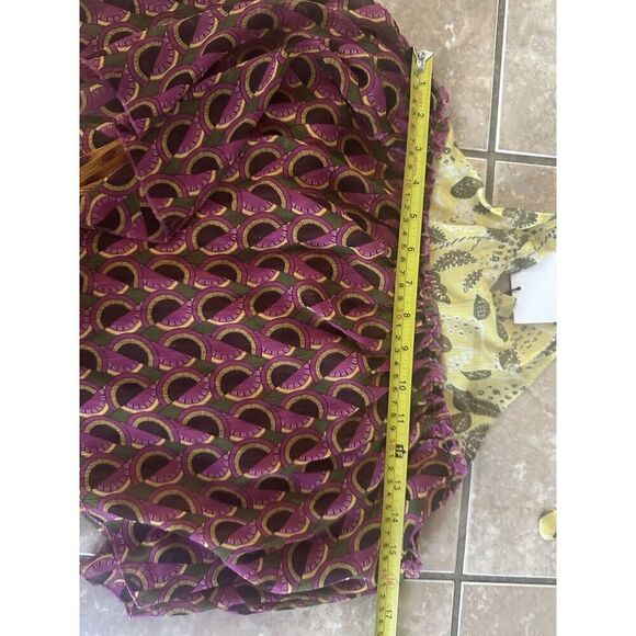 NWT Zara XS Printed Halter Neck Tunic Blouse Tiered Metallic Accent - Picture 5 of 6